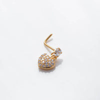 Thumbnail for Elegant CZ Inlaid Stainless Steel Heart Snowflake Floral Nose Piercing Nose Stud - ArtGalleryZen