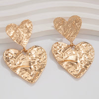 Thumbnail for Elegant Duo Textured Heart Charm Earrings