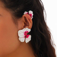 Thumbnail for Elegant Enamel Flower Non Piercing Wrap Ear Cuff Earring