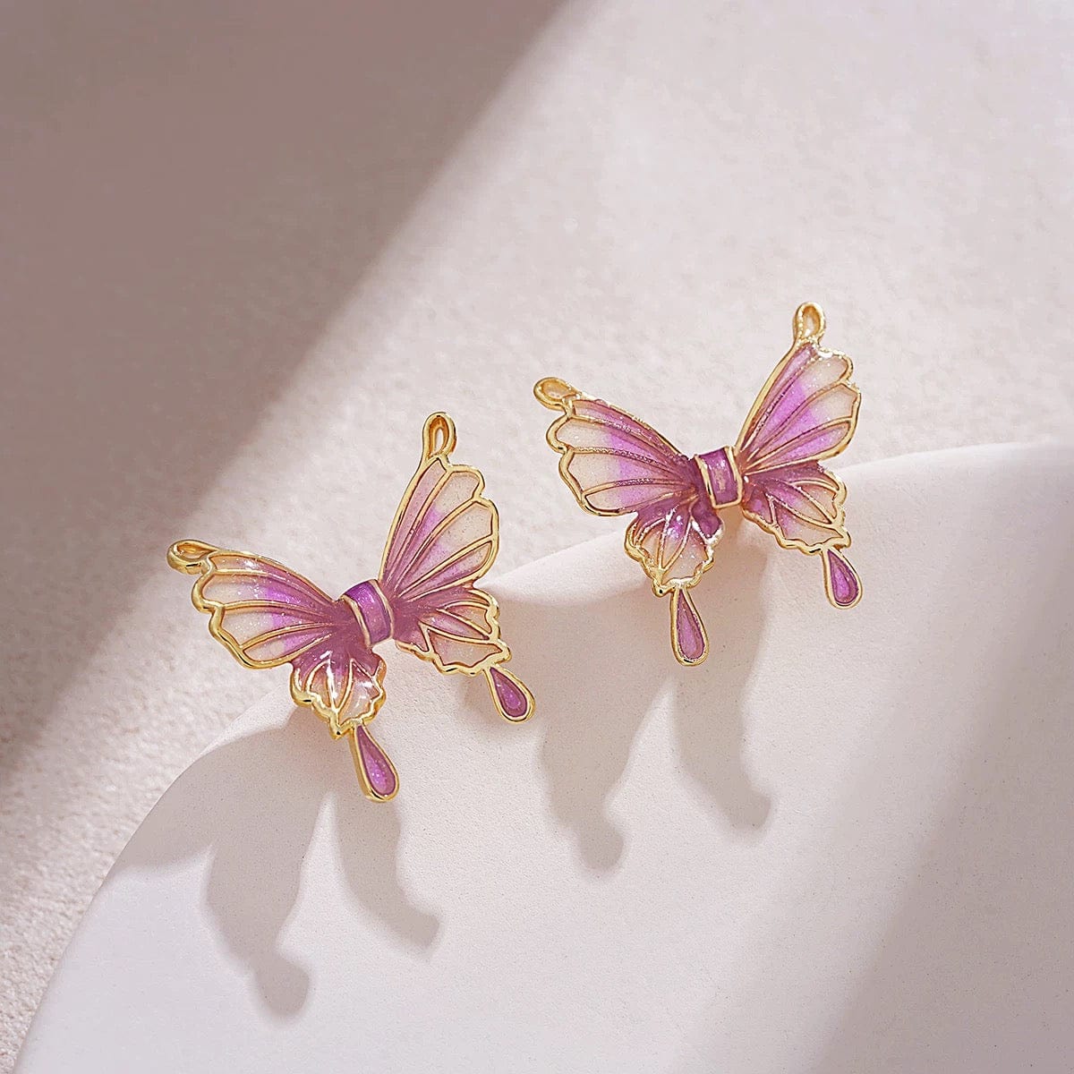 Elegant Enamel Gradient Butterfly Earrings - ArtGalleryZen