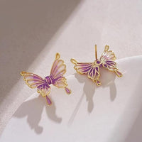 Thumbnail for Elegant Enamel Gradient Butterfly Earrings - ArtGalleryZen