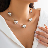 Thumbnail for Elegant Five Ball String Chain Necklace - ArtGalleryZen