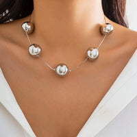 Thumbnail for Elegant Five Ball String Chain Necklace - ArtGalleryZen