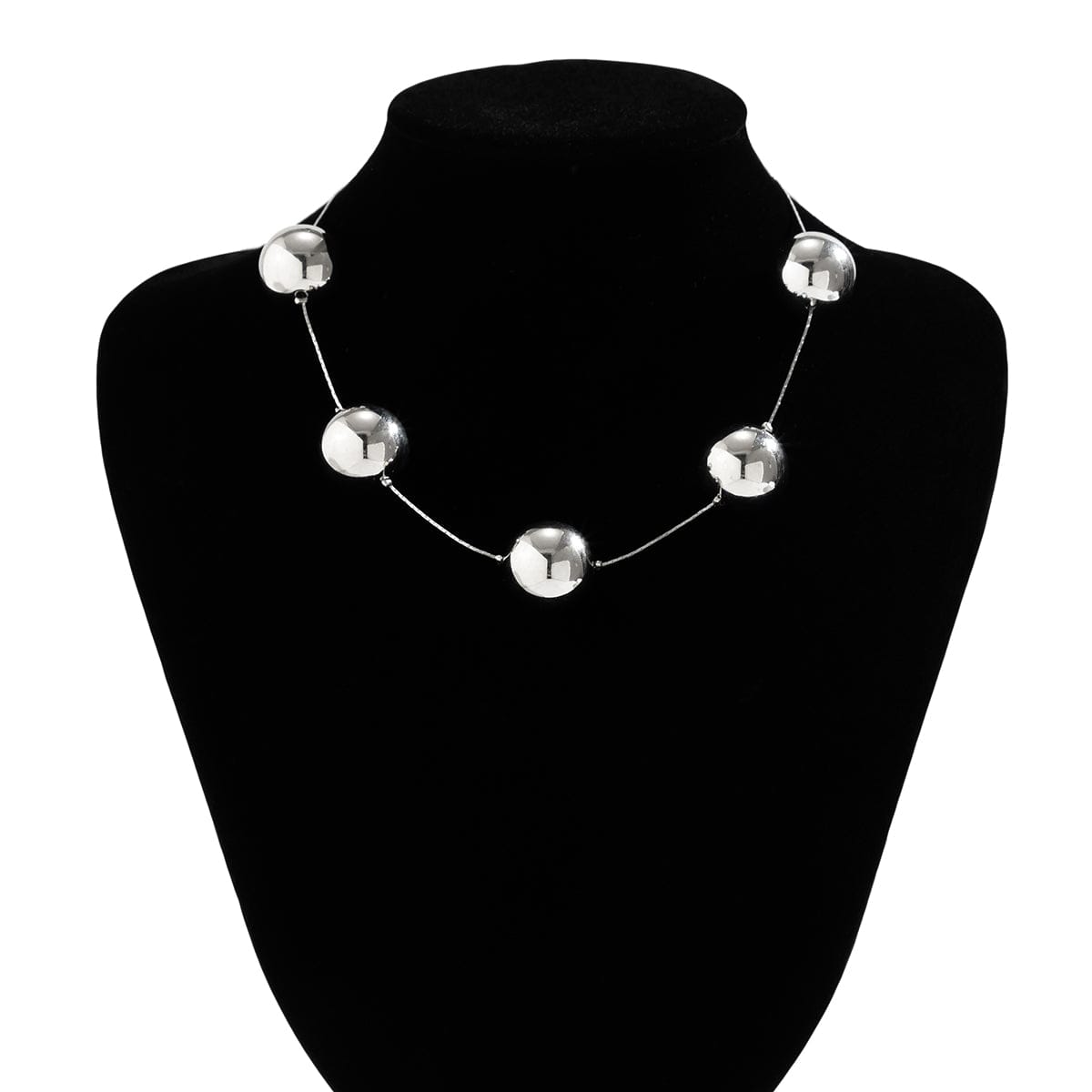 Elegant Five Ball String Chain Necklace - ArtGalleryZen