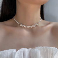 Thumbnail for Elegant Flower Pearl Beaded Chain Necklace - ArtGalleryZen