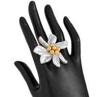 Thumbnail for Elegant Flower Pendant Pearl Chain Necklace Ring - ArtGalleryZen