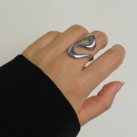 Thumbnail for Elegant Geometric Gold Silver Plated S Shaped Ring