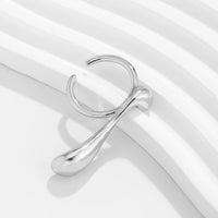 Thumbnail for Elegant Geometric Metallic Waterdrop Open Ring - ArtGalleryZen