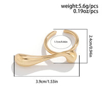 Thumbnail for Elegant Geometric Metallic Waterdrop Open Ring - ArtGalleryZen