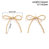 Thumbnail for Elegant Gold Silver Plated Bowknot Earrings - ArtGalleryZen