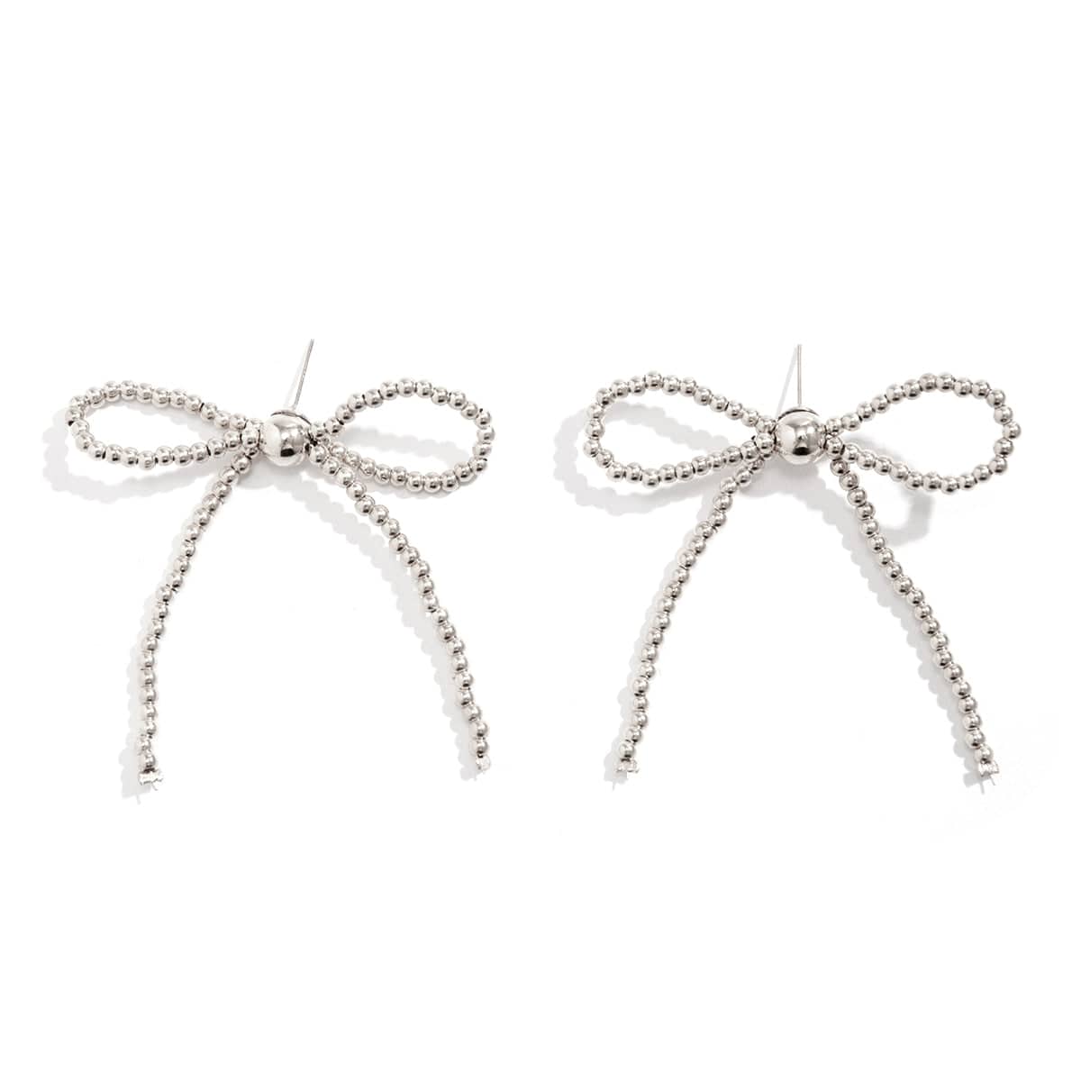 Elegant Gold Silver Plated Bowknot Earrings - ArtGalleryZen