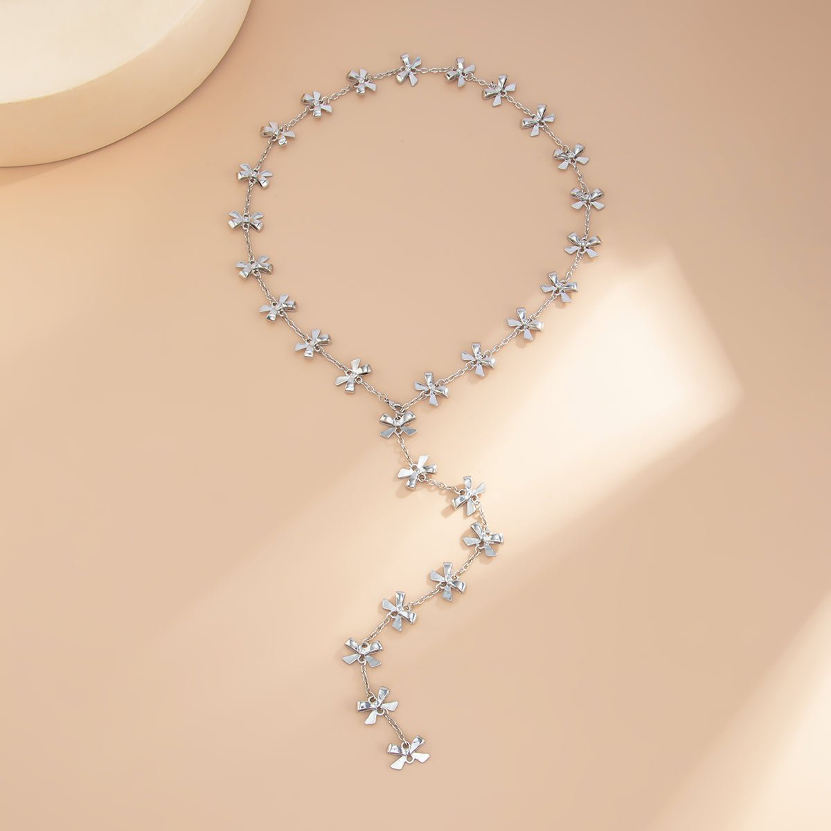 Elegant Gold Silver Plated Bowknot Y Necklace - ArtGalleryZen