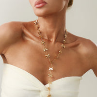 Thumbnail for Elegant Gold Silver Plated Bowknot Y Necklace - ArtGalleryZen