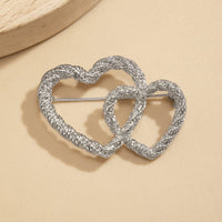 Thumbnail for Elegant Gold Silver Plated Duo Heart Pin Brooch