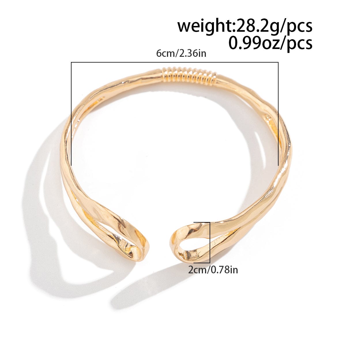 Elegant Gold Silver Plated Irregular Hollow Bangle Bracelet