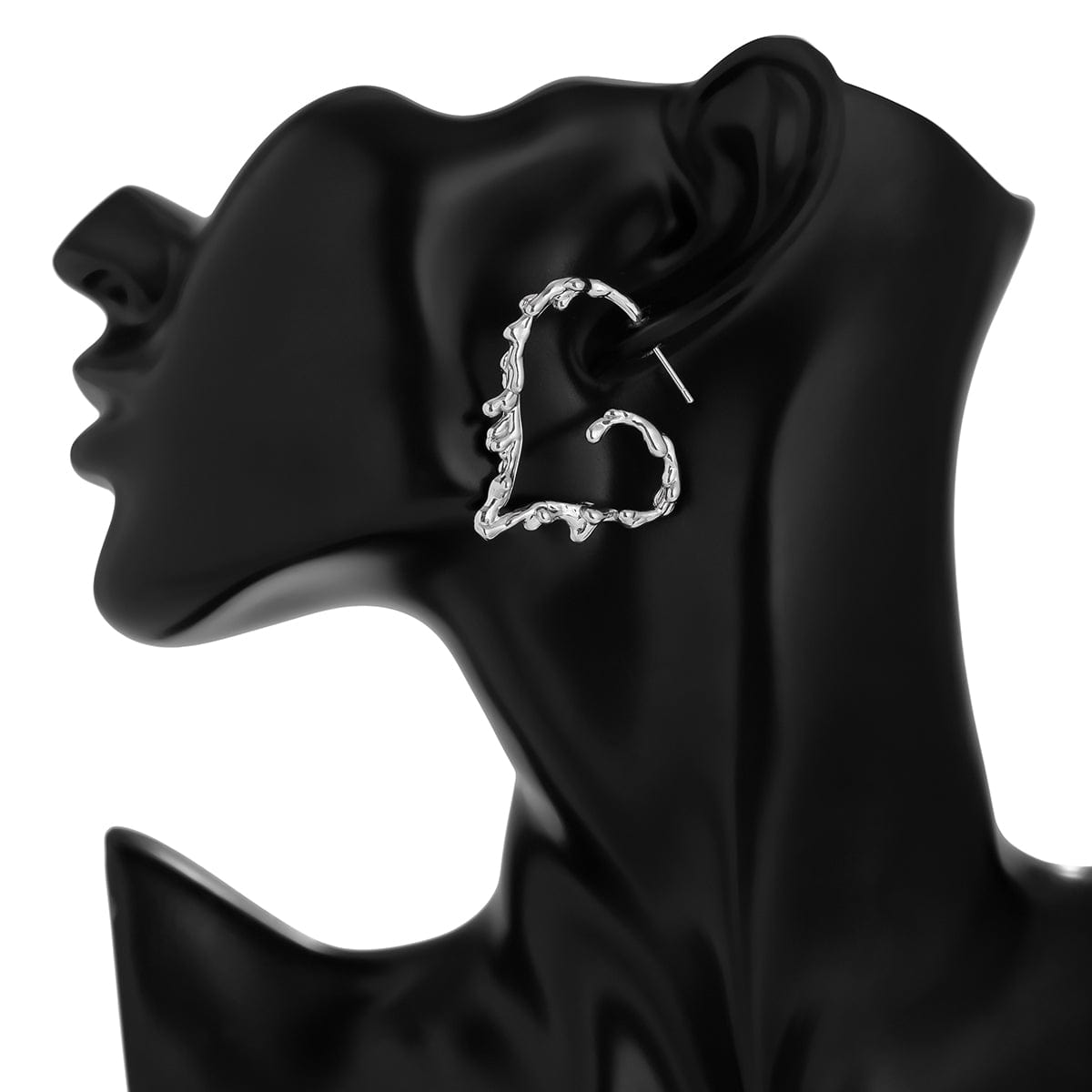 Elegant Gold Silver Plated Melting Heart Stud Earrings - ArtGalleryZen