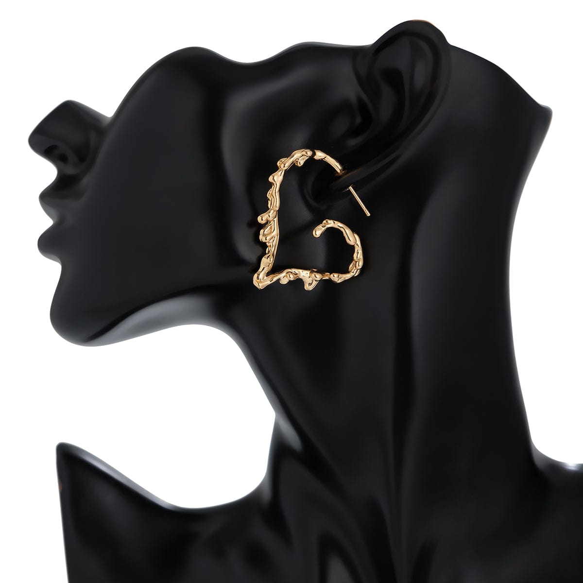 Elegant Gold Silver Plated Melting Heart Stud Earrings - ArtGalleryZen