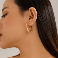 Thumbnail for Elegant Gold Silver Plated Melting Heart Stud Earrings