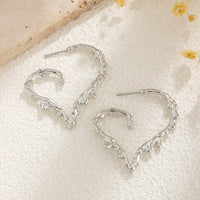 Thumbnail for Elegant Gold Silver Plated Melting Heart Stud Earrings