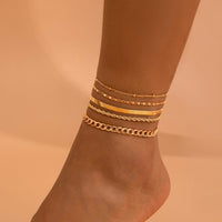 Thumbnail for Elegant Gold Silver Plated Rope Chain Stackable Anklet Set