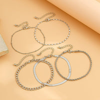 Thumbnail for Elegant Gold Silver Plated Rope Chain Stackable Anklet Set