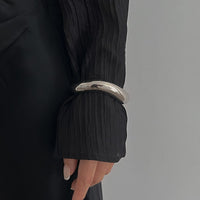 Thumbnail for Elegant Gold Silver Tone Curved Bangle Bracelet - ArtGalleryZen