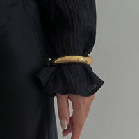 Thumbnail for Elegant Gold Silver Tone Curved Bangle Bracelet - ArtGalleryZen