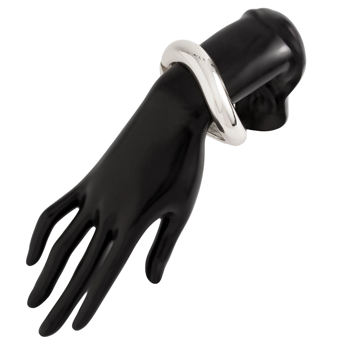 Elegant Gold Silver Tone Curved Bangle Bracelet - ArtGalleryZen