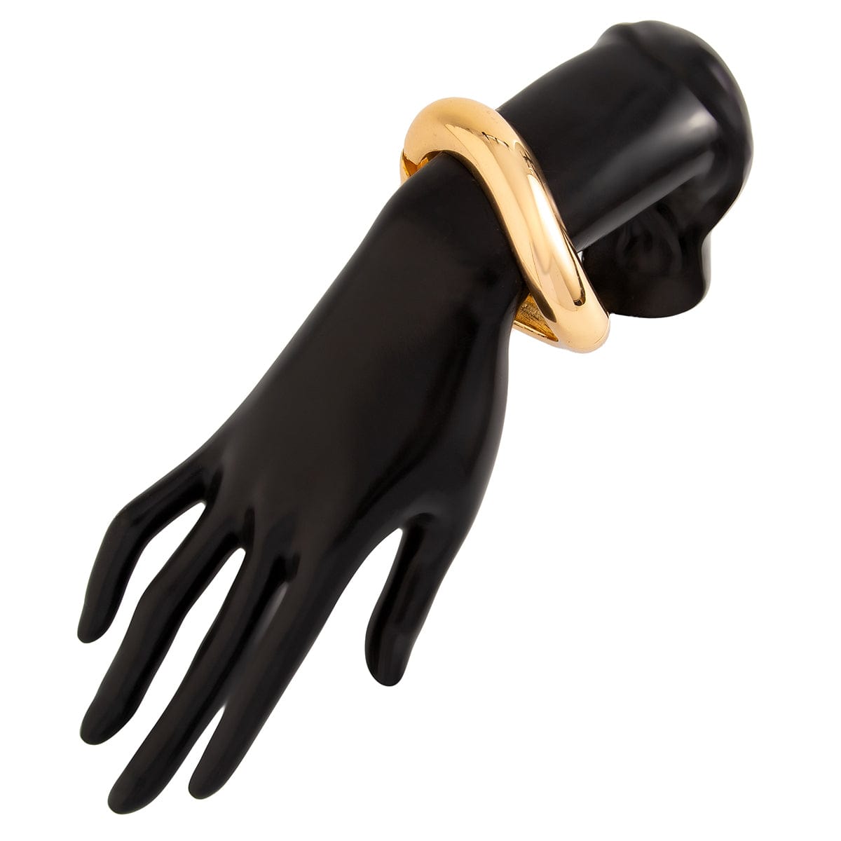 Elegant Gold Silver Tone Curved Bangle Bracelet - ArtGalleryZen