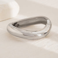 Thumbnail for Elegant Gold Silver Tone Curved Bangle Bracelet