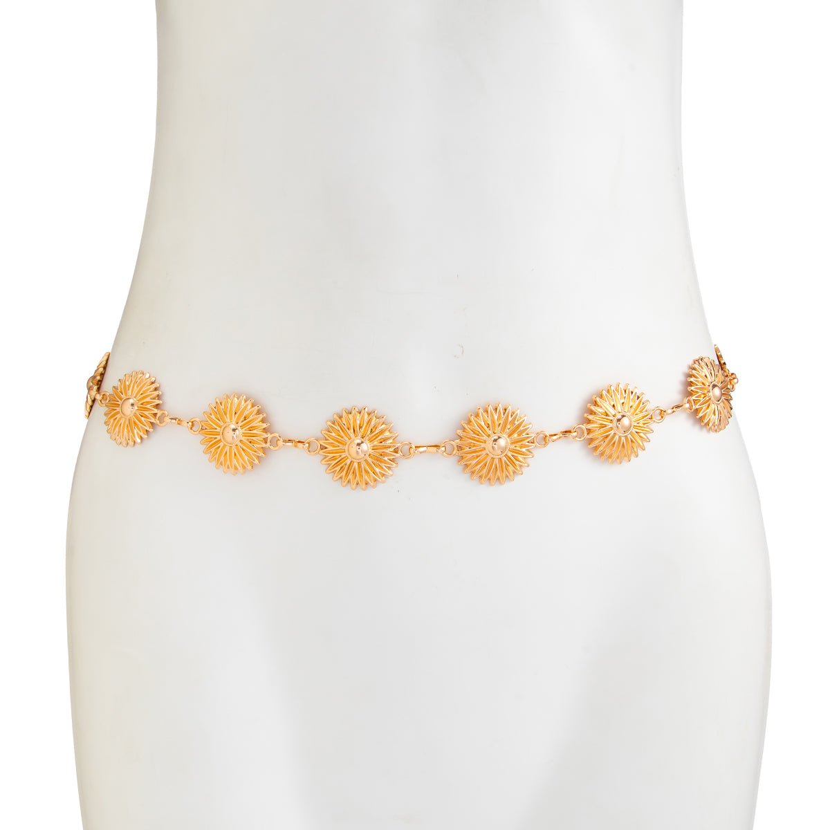 Elegant Gold Silver Tone Daisy Waist Chain - ArtGalleryZen