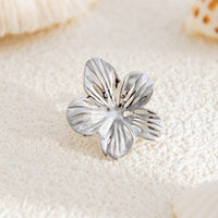 Thumbnail for Elegant Gold Silver Tone Flower Ear Cuff Earring - ArtGalleryZen