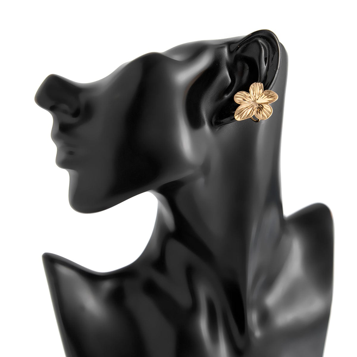 Elegant Gold Silver Tone Flower Ear Cuff Earring - ArtGalleryZen