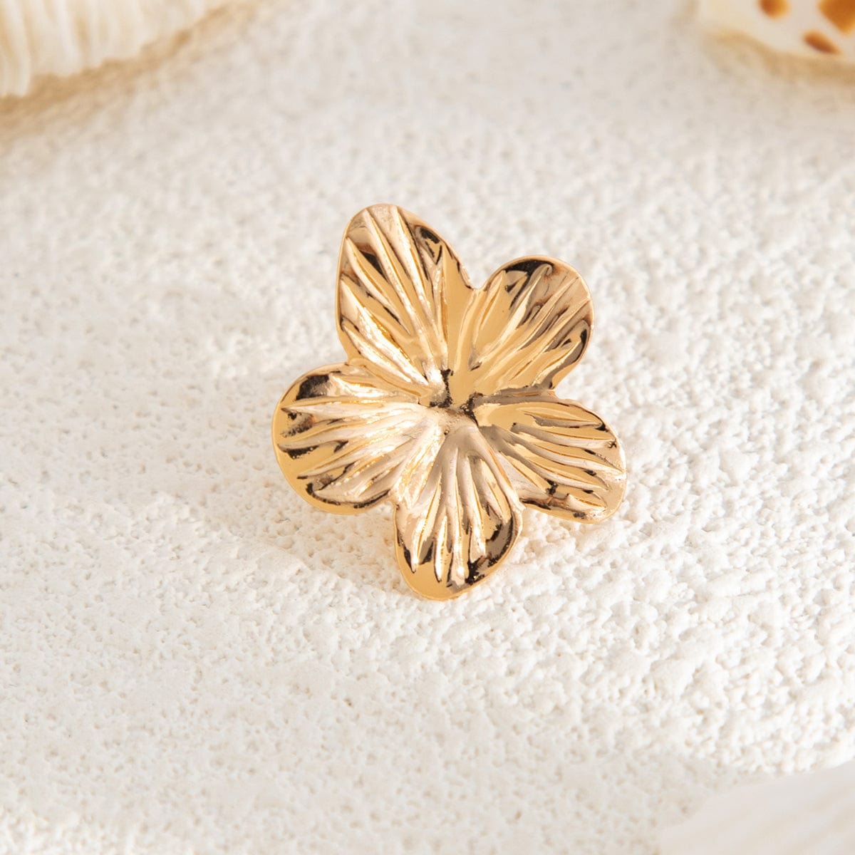 Elegant Gold Silver Tone Flower Ear Cuff Earring - ArtGalleryZen