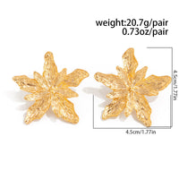 Thumbnail for Elegant Gold Silver Tone Textured Flower Earrings - ArtGalleryZen