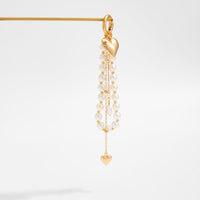 Thumbnail for Elegant Gold Tone Heart Pendant Pearl Keychain - ArtGalleryZen