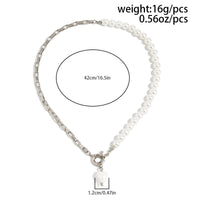 Thumbnail for Elegant Heart Ceramics Pendant Pearl Chain Necklace - ArtGalleryZen