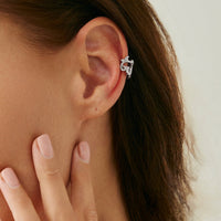 Thumbnail for Elegant Heart Cherry Blossom Ear Cuff Earring - ArtGalleryZen