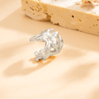 Thumbnail for Elegant Heart Cherry Blossom Ear Cuff Earring - ArtGalleryZen