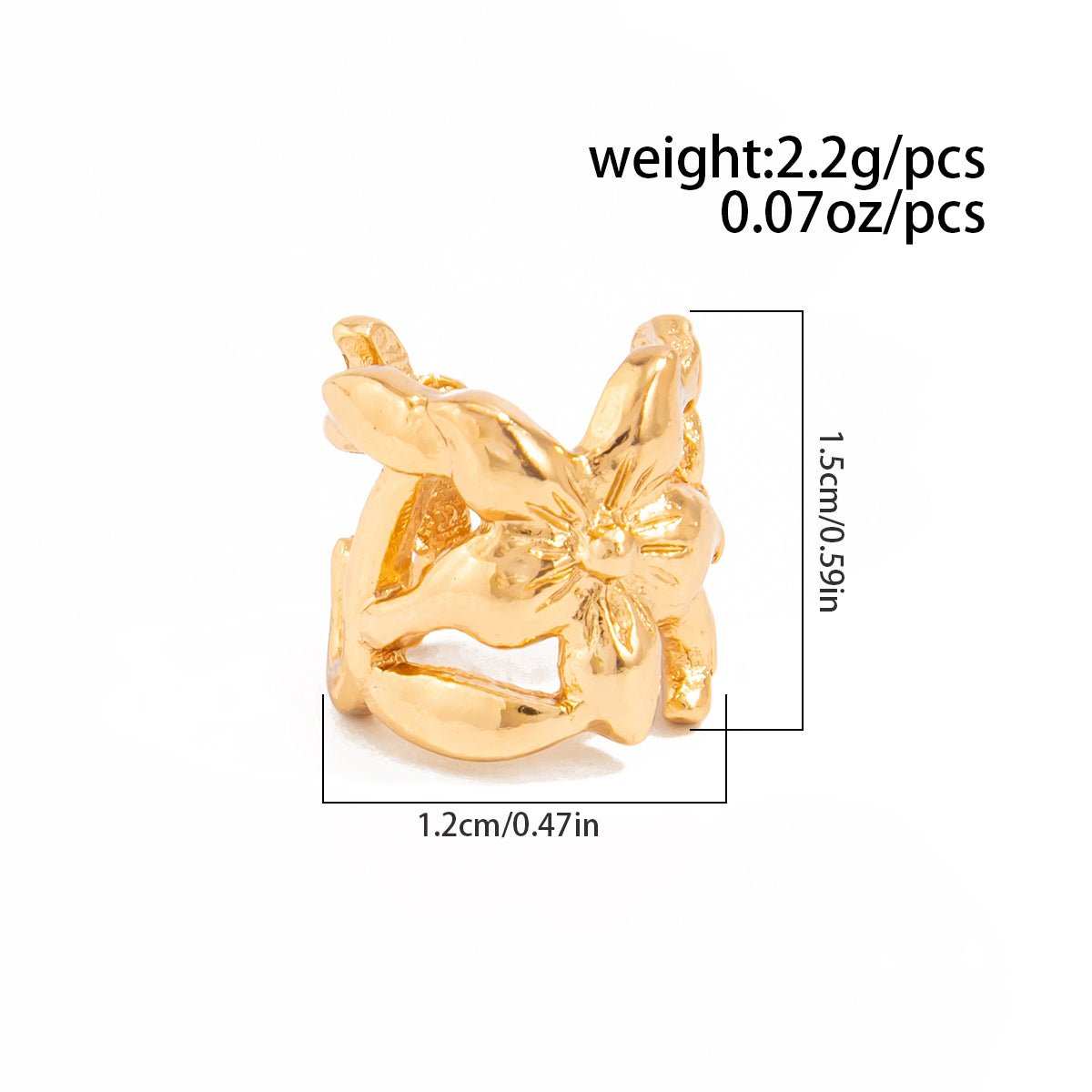 Elegant Heart Cherry Blossom Ear Cuff Earring - ArtGalleryZen