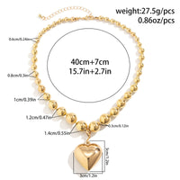 Thumbnail for Elegant Heart Pendant Ball Chain Choker Necklace - ArtGalleryZen