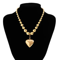 Thumbnail for Elegant Heart Pendant Ball Chain Choker Necklace - ArtGalleryZen