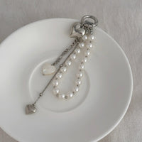 Thumbnail for Elegant Heart Shell Pendant Pearl Keychain - ArtGalleryZen