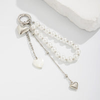 Thumbnail for Elegant Heart Shell Pendant Pearl Keychain - ArtGalleryZen
