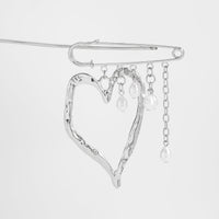 Thumbnail for Elegant Hollow Heart Pearl Tassel Pin Brooch - ArtGalleryZen