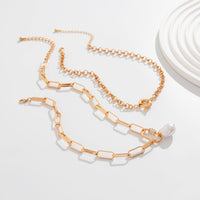 Thumbnail for Elegant Irregular Pearl Pendant Paperclip Chain Choker Necklace Set