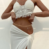 Thumbnail for Elegant Layered Bowknot Charm Herringbone Belly Chain Set - ArtGalleryZen