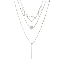 Thumbnail for Elegant Layered Heart Bar Pendant Chain Necklace Set - ArtGalleryZen