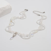 Thumbnail for Elegant Layered Heart Crystal Charm Pearl Seed Bead Chain Necklace - ArtGalleryZen