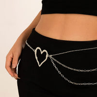 Thumbnail for Elegant Layered Hollow Heart Charm Waist Chain - ArtGalleryZen